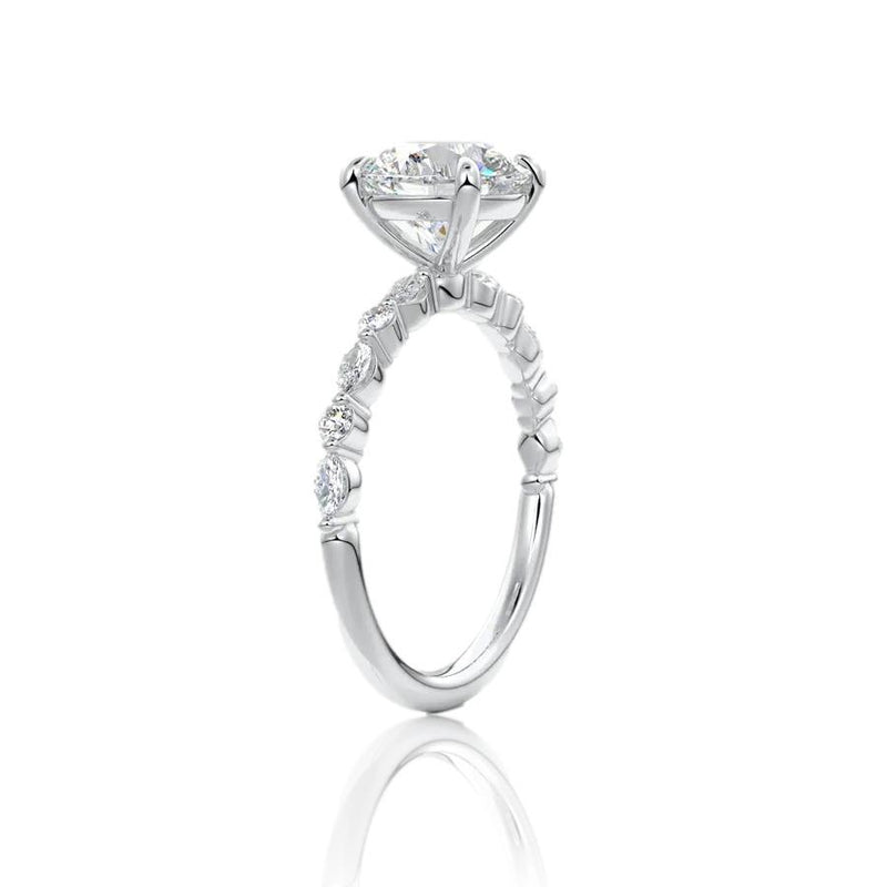 Round Cut Vintage Style Moissanite Engagement Ring