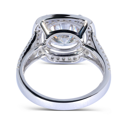 3.00ct Round Cut Moissanite, Classic Halo Engagement Ring, 14Kt 585 White Gold