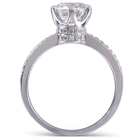 1.00ct Round Cut Moissanite, Classic Engagement Ring, Available in White Gold or Platinum