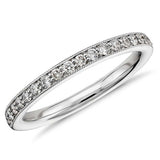 0.26ct Moissanite Wedding Band, Delicate Half Eternity Ring, Available in White Gold or Platinum
