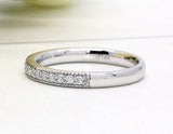 0.26ct Moissanite Wedding Band, Delicate Half Eternity Ring, Available in White Gold or Platinum