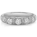 1.28ct Moissanite Wedding Band, Half Eternity Ring, Available in White Gold or Rose Gold
