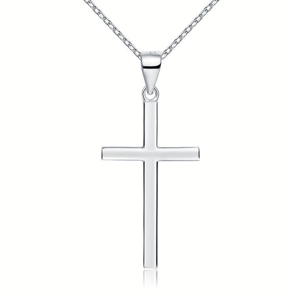 Sterling Silver Cross Pendant Crucifix Necklace 925 Sterling Silver