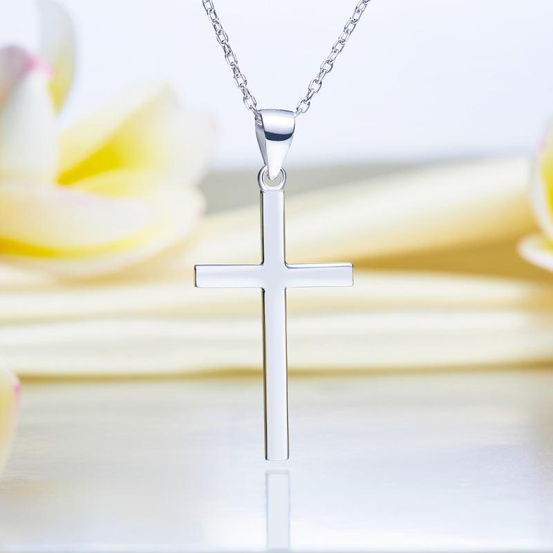 Sterling Silver Cross Pendant, Crucifix Necklace, 925 Sterling Silver