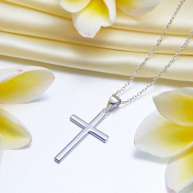 Sterling Silver Cross Pendant, Crucifix Necklace, 925 Sterling Silver