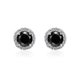 3.00ct Total, Black Moissanite Pendant & Earring Set, 925 Sterling Silver