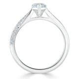 1.00ct Pear Cut Moissanite Engagement Ring, Classic Style, Available in White Gold, Platinum, Rose Gold or Yellow Gold