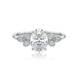 Vintage Oval Cut Floral Diamond Engagement Ring