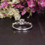 Round Cut Moissanite Engagement Ring, Vintage Design, Choose Your Stone Size & Metal