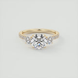 Round Cut 3 Stone Diamond Engagement Ring