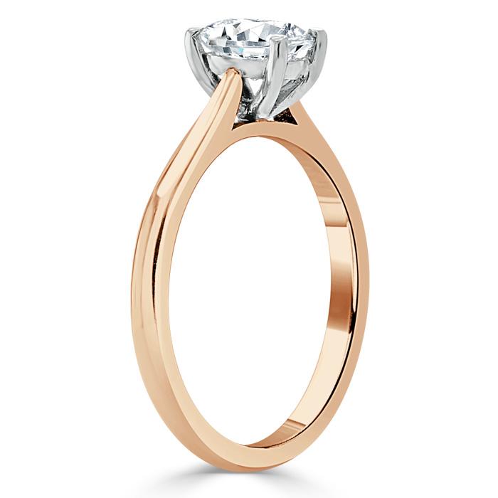 0.75ct  Oval Cut Moissanite Engagement Ring, Classic Design,  Available in White Gold, Platinum, Rose Gold or Yellow Gold