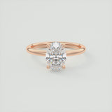 Oval Cut Floral Design Moissanite Engagement Ring