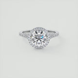 Round Cut Halo Moissanite Engagement Ring