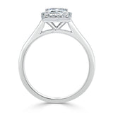 Lab-Diamond Princess Cut Halo Engagement Ring, Choose Your Stone Size and Metal