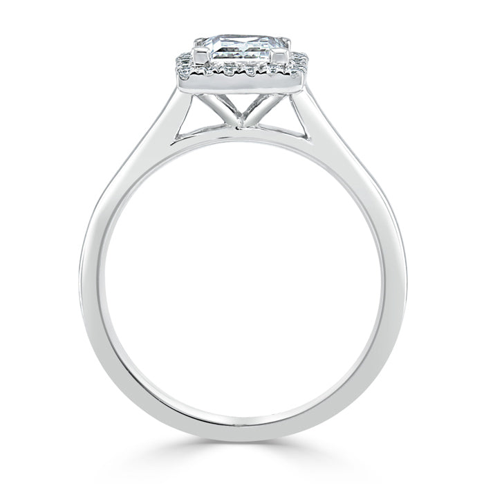 Lab-Diamond Princess Cut Halo Engagement Ring, Choose Your Stone Size and Metal