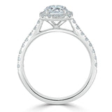 Lab-Diamond, Round Cut Halo Engagement Ring, Tiffany Style, Choose Your Stone Size and Metal
