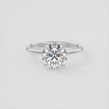 Round Cut Hidden Halo Moissanite Ring