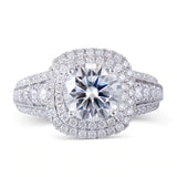 2.00ct Round Cut Moissanite Engagement Ring, Available in White Gold or Platinum