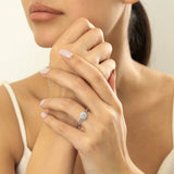 0.50ct Round Cut Moissanite Halo Engagement Ring, Available in White Gold or Platinum