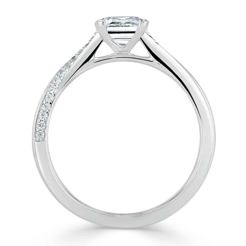 Lab-Diamond Princess Cut Engagement Ring, Classic Style, Choose Your Stone Size and Metal