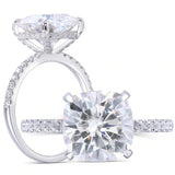 4.50ct Cushion Cut Moissanite Engagement Ring, 14Kt 585 White Gold