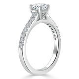 1.00ct  Round Cut Moissanite Halo Engagement Ring, Classic Style,  Available in White Gold, Platinum, Rose Gold or Yellow Gold