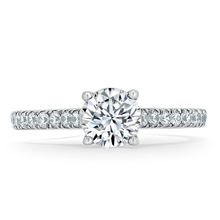 1.00ct  Round Cut Moissanite Halo Engagement Ring, Classic Style,  Available in White Gold, Platinum, Rose Gold or Yellow Gold
