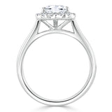 0.75ct Heart Cut Moissanite Halo Engagement Ring, Available in White Gold or Platinum