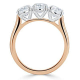 1.00ct  Round Cut Moissanite 3 stone Engagement Ring,  Available in White Gold, Platinum, Rose Gold or Yellow Gold
