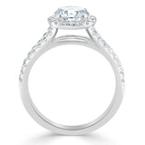 Lab-Diamond, Round Cut Halo Engagement Ring, Tiffany Style, Choose Your Stone Size and Metal