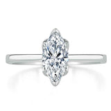 1.00ct Marquise Cut Moissanite Engagement Ring, Classic Design,  Available in White Gold, Platinum, Rose Gold or Yellow Gold