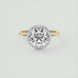 Round Cut Classic Halo Moissanite Engagement Ring