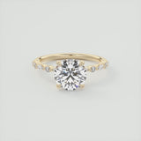 Round Cut Vintage Style Moissanite Engagement Ring