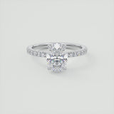 Oval Vintage Floral Bezel Moissanite Engagement Ring