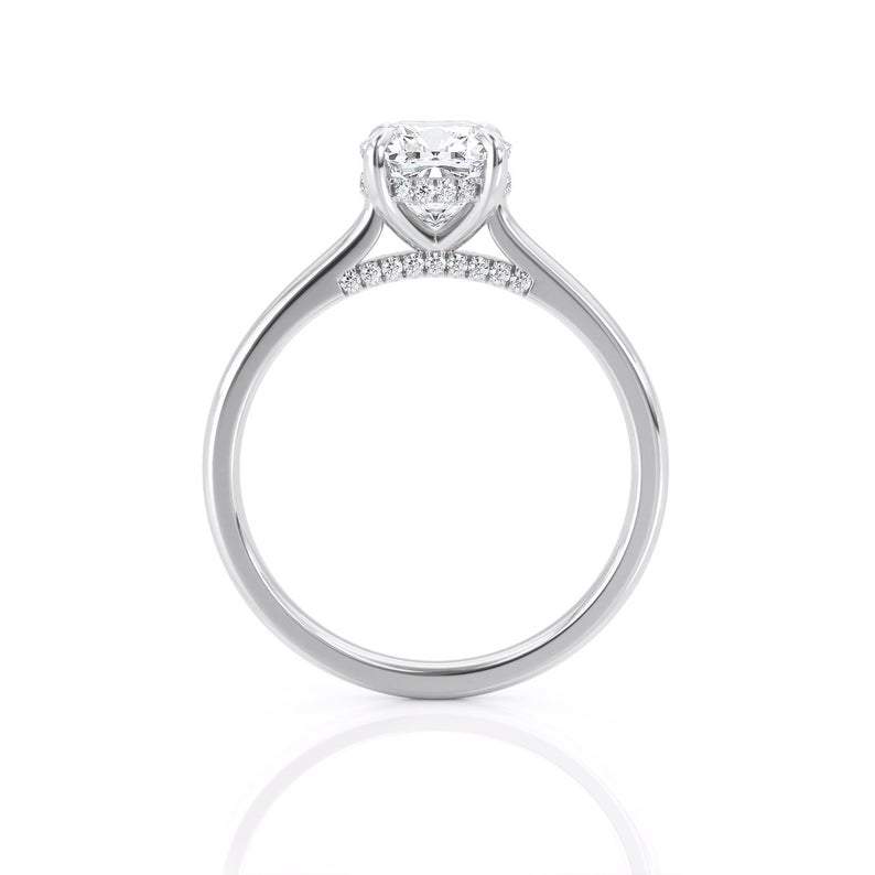 1.50ct Cushion Cut Moissanite, Classic Engagement Ring, Available in White Gold or Platinum