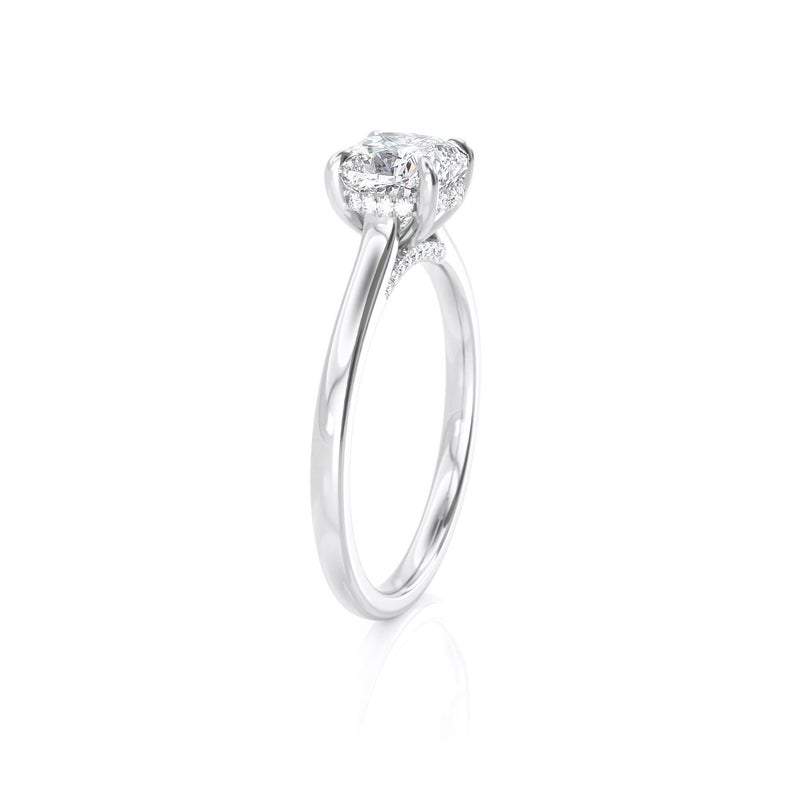 Lab-Diamond Cushion Cut, Classic Four Claw Engagement Ring, Choose Your Stone Size and Metal