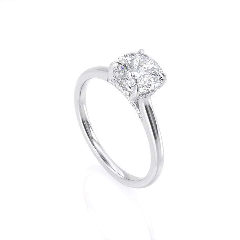 1.50ct Cushion Cut Moissanite, Classic Engagement Ring, Available in White Gold or Platinum