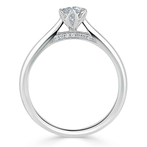 1.00ct Marquise Cut Moissanite Engagement Ring, Classic Design,  Available in White Gold, Platinum, Rose Gold or Yellow Gold