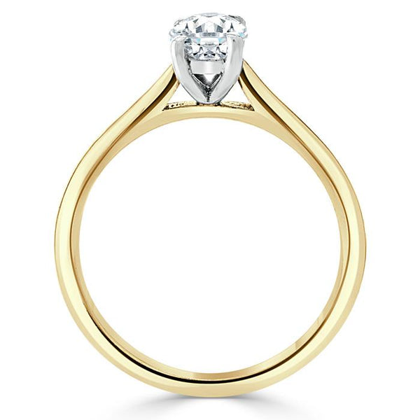 0.75ct  Oval Cut Moissanite Engagement Ring, Classic Design,  Available in White Gold, Platinum, Rose Gold or Yellow Gold