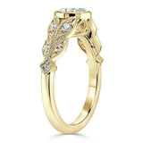 1.25ct Vintage Round Cut Moissanite Engagement Ring,  Available in White Gold, Platinum, Rose Gold or Yellow Gold