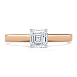 0.75ct Asscher Cut Moissanite Engagement Ring, Classic Style,  Available in White Gold, Platinum, Rose Gold or Yellow Gold