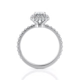 Emerald Cut Moissanite Halo Engagement Ring, Choose Your Stone Size and Metal