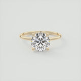 Round Cut Hidden Halo Moissanite Engagement Ring