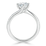 1.00ct  Round Cut Moissanite Twist Engagement Ring, Classic Style,  Available in White Gold, Platinum, Rose Gold or Yellow Gold