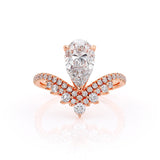 2.00ct Pear Cut Moissanite Engagement Ring, Vintage Boho Design, Available in Rose Gold, White Gold or Yellow Gold