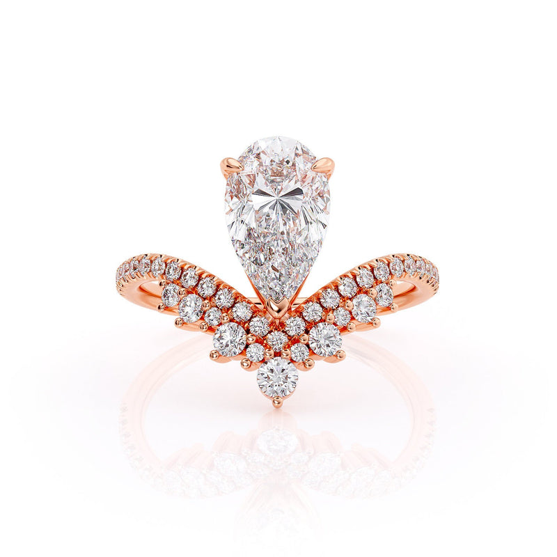 2.00ct Pear Cut Moissanite Engagement Ring, Vintage Boho Design, Available in Rose Gold, White Gold or Yellow Gold