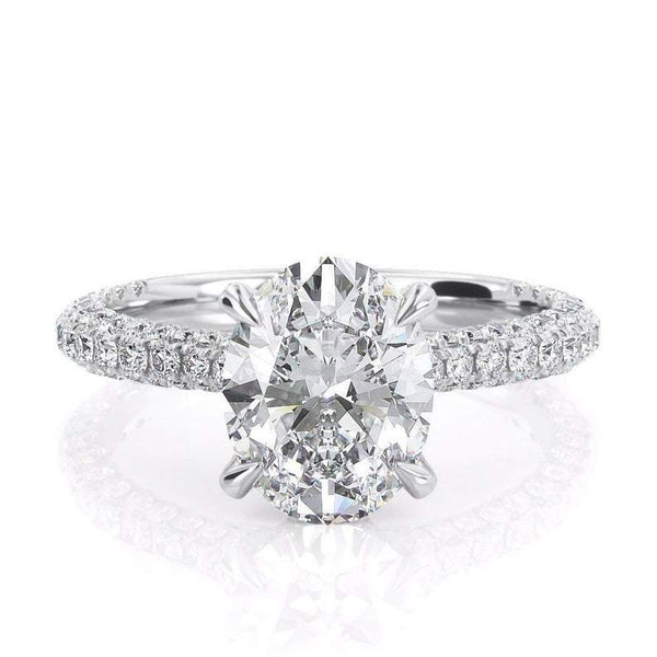 2.00ct Oval Cut Moissanite, Classic Engagement Ring, Available in White Gold or Platinum