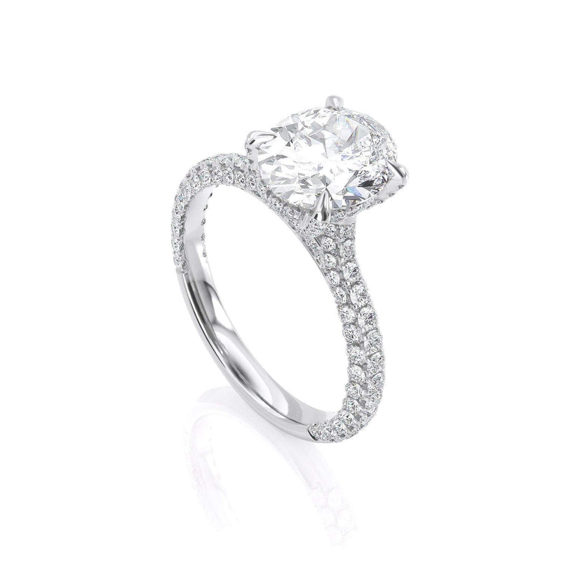 2.00ct Oval Cut Moissanite, Classic Engagement Ring, Available in White Gold or Platinum
