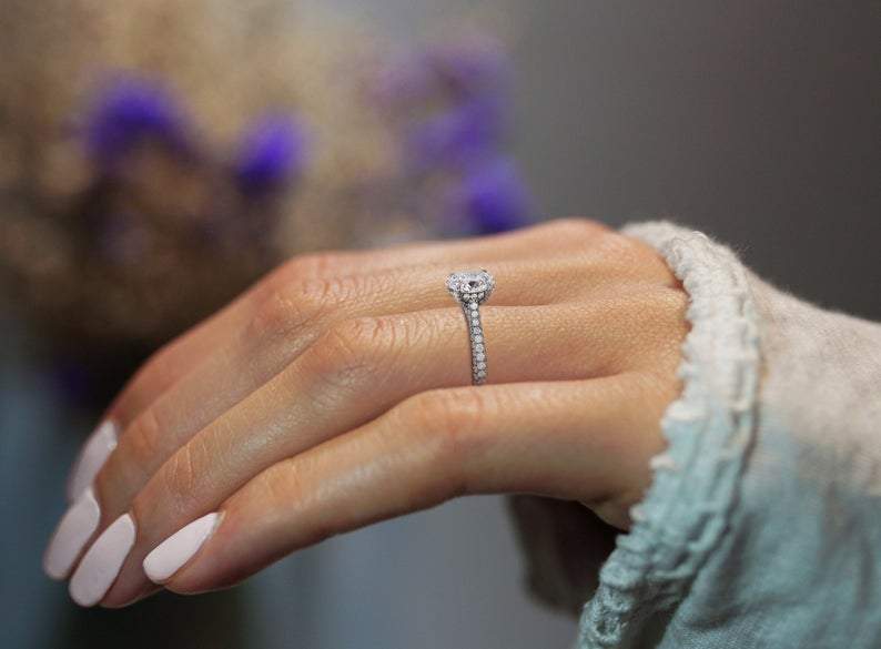 2.00ct Oval Cut Moissanite, Classic Engagement Ring, Available in White Gold or Platinum
