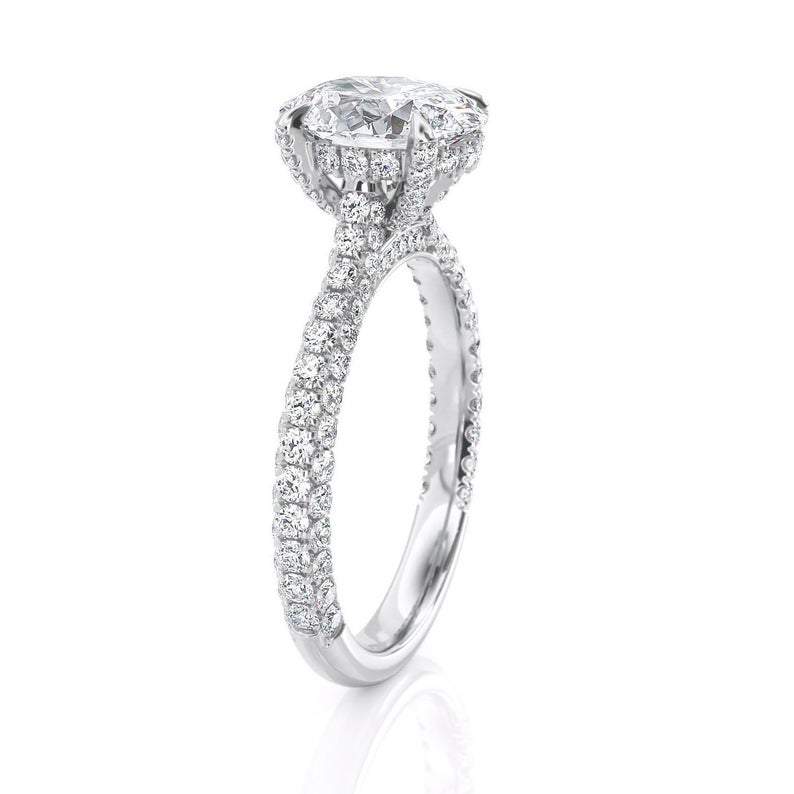 2.00ct Oval Cut Moissanite, Classic Engagement Ring, Available in White Gold or Platinum
